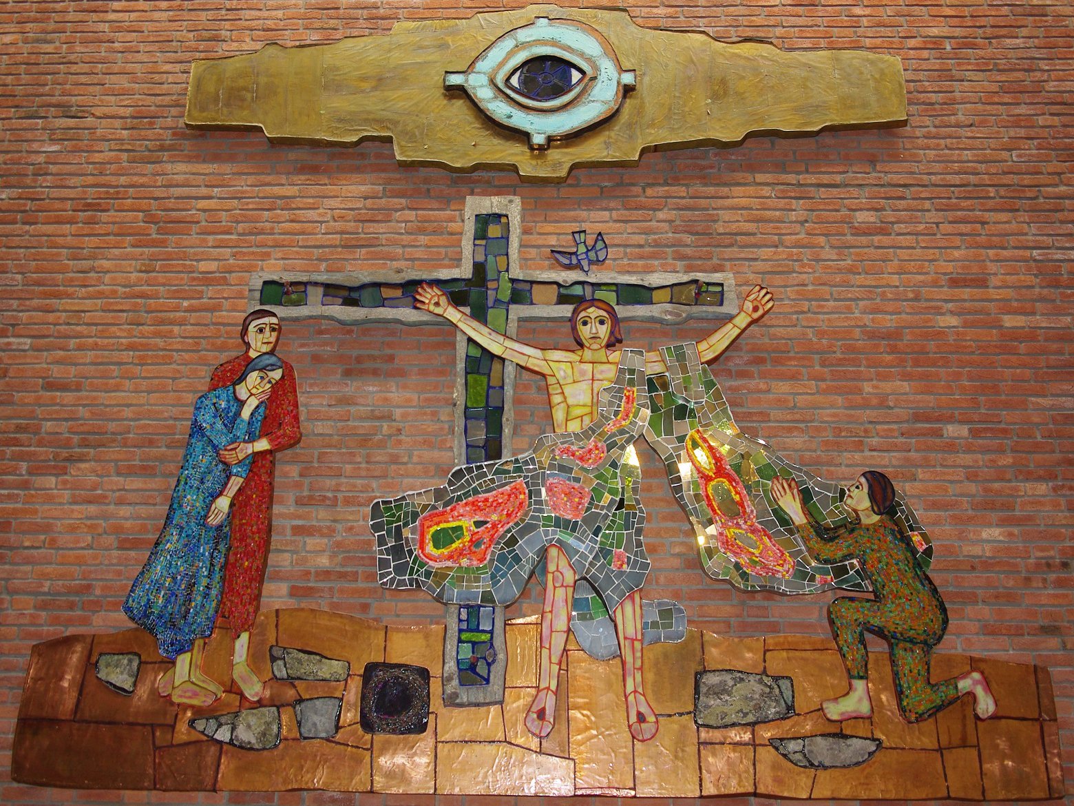 Korsfestelsen. Fra altertavlen i Hunn kirke