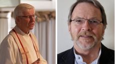 Prost Øystein Halling i Solør, Vinger og Odal til venstre. Foto: Geir Manshaus. Domprost Leif Jørn Hvisten til høyre. Foto: Kirken. Fotomontasje: Jorun Vang