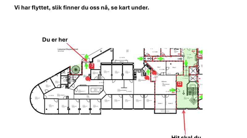 Møre bispedømmekontor har flyttet kontorer til midlertidige lokaler i samme bygg
