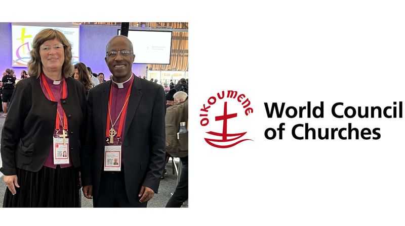 Biskop Ingeborg Midttømme sammen med biskop Yonas Y. Dibisa i Mekane Yesus-kirken i Etiopia, som er den største nasjonale lutherske kirken i verden.