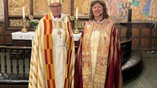 Erkebiskop Antje Jackelen, Svenska kyrkjan, saman med biskop Ingeborg Midttømme, Møre bispedøme. Bilete: Møre bispedøme