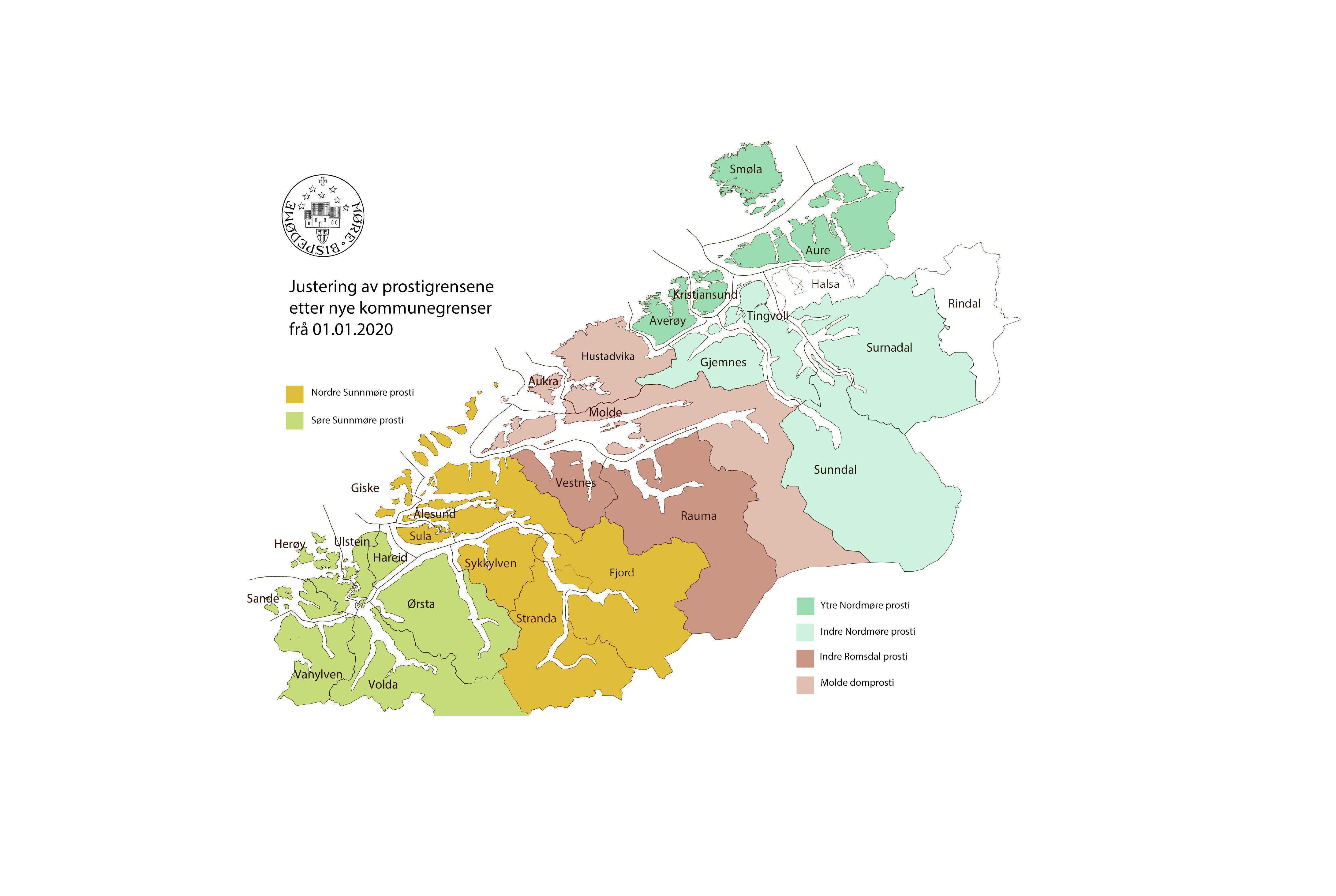 Dei noverande prostigrensene i Møre bispedøme. 
