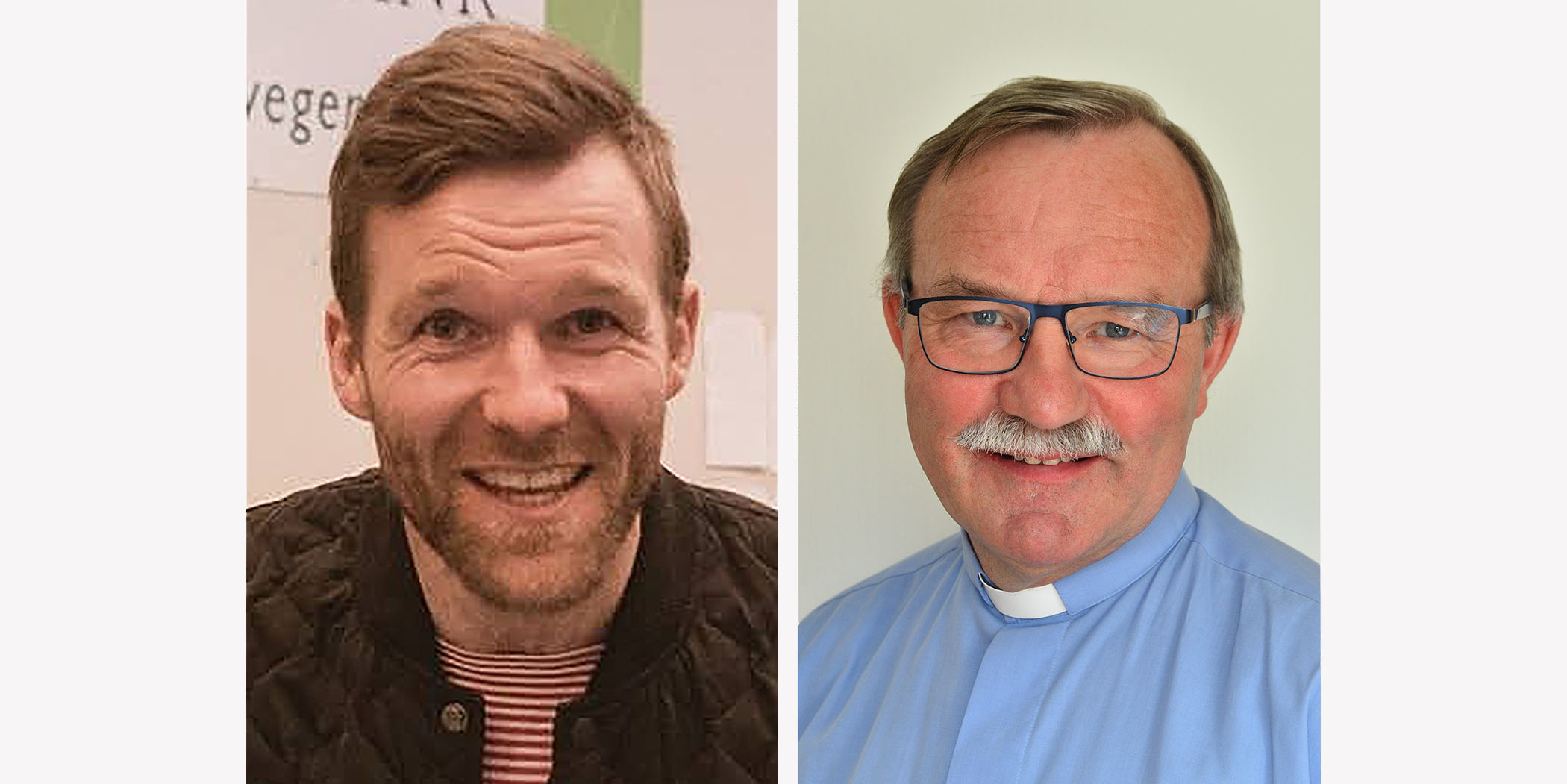 Olaf Kind (t.v.) begynner i august som sokneprest i Ålesund og Volsdalen. Pål Ove Lilleberg (t.h.) begynner i august som sokneprest i Vatne og Hamnsund.
