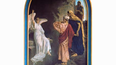 Utsnitt av altertavlen fra gamle Molde kirke; «Oppstandelsen» malt av Axel Ender.