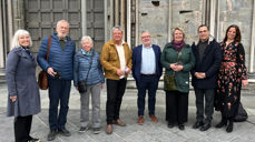 Ramallah-presten Munther Isac besøkte representanter for Byåsen menighet, Kirkelig fellesråd i Trondheim og Nidaros bispedømme. Fra venstre: Bodil Slørdal, Knut Kittelsaa, Anna Kittelsaa, Odd Anders With, John Stene, Beate Iren Lerdahl, Munther Isac og Aud Kristin Saltvik Aasen.