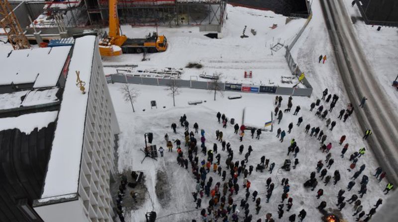 Støttemarkering for Ukraina i Steinkjer