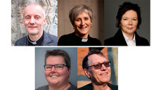 Kandidater til ny biskop i Nidaros. Øverst fra venstre: Nils Åge Aune, Herborg Oline Finnset, Ragnhild Jebsen, Kristine Sandmæl og Dagfinn Thomassen.