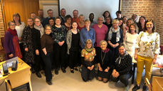 Fullt hus i Erkebispegården, da biskop Herborg Finnset møtte undervisningsansatte i Nidaros. (Foto: Tom Elvebakk)