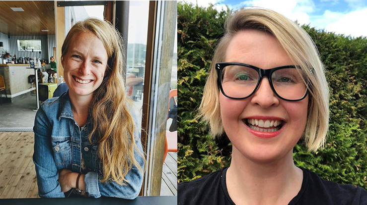 Oda Buseth Danielsen (t.v) og Tone Gullaksen er nye fjes på Nidaros bispedømmekontor. 