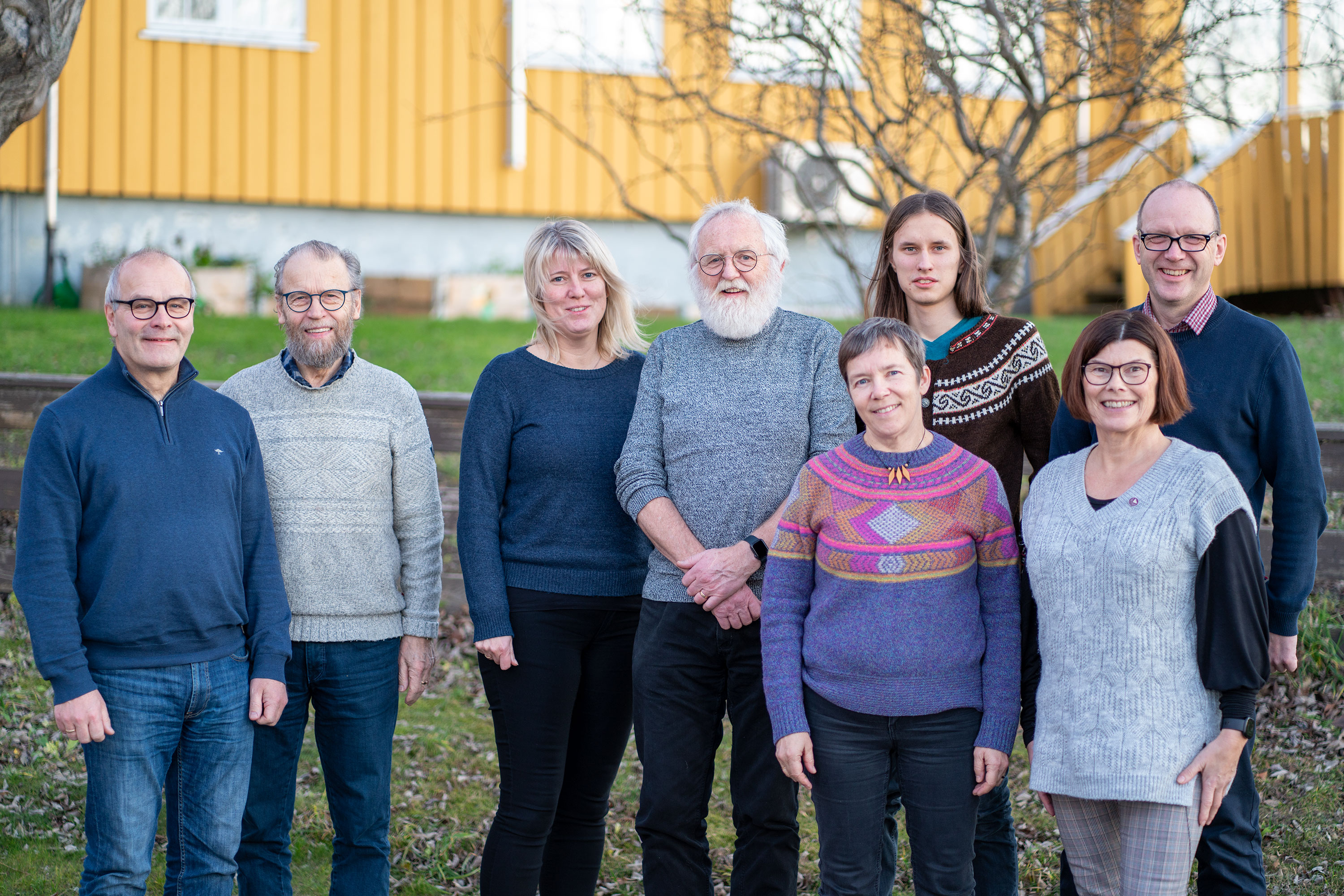 Fra venstre Omar Aardal, Hans Nordgård, Ine Kristin Risvik, Gunnar Tveit Sandvin, Lisbeth Torsvik Gieselmann, Are Tjihkkom, Monica Nilsen og Tore Larsen.