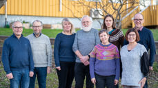 Valgrådet, Kirkevalget 2023. Fra venstre Omar Aardal, Hans Nordgård, Ine Kristin Risvik, Gunnar Tveit Sandvin, Lisbeth Torsvik Gieselmann, Are Tjihkkom, Monica Nilsen og Tore Larsen.