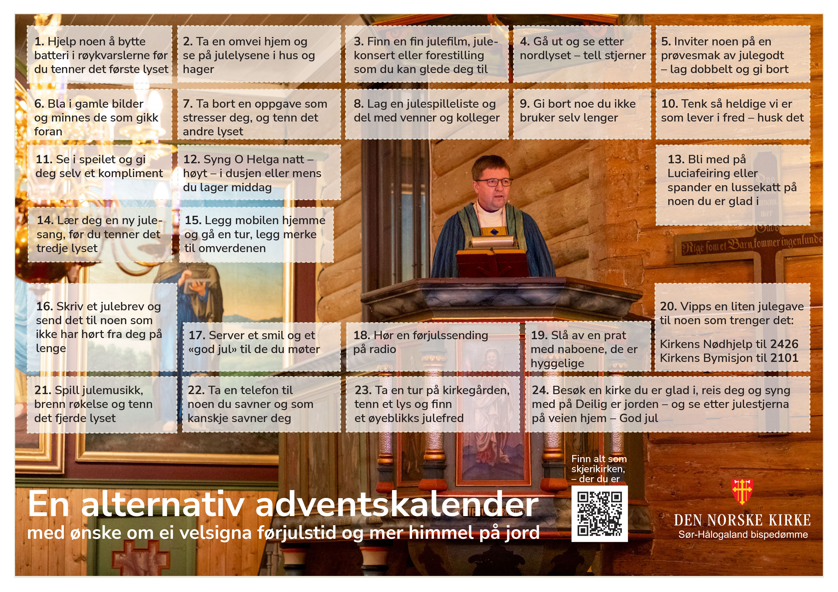 Bildet er fra biskopens preken i Dolstad kirke under årets fagsamling i Mosjøen. Foto: Sør-Hålogaland bispedømme