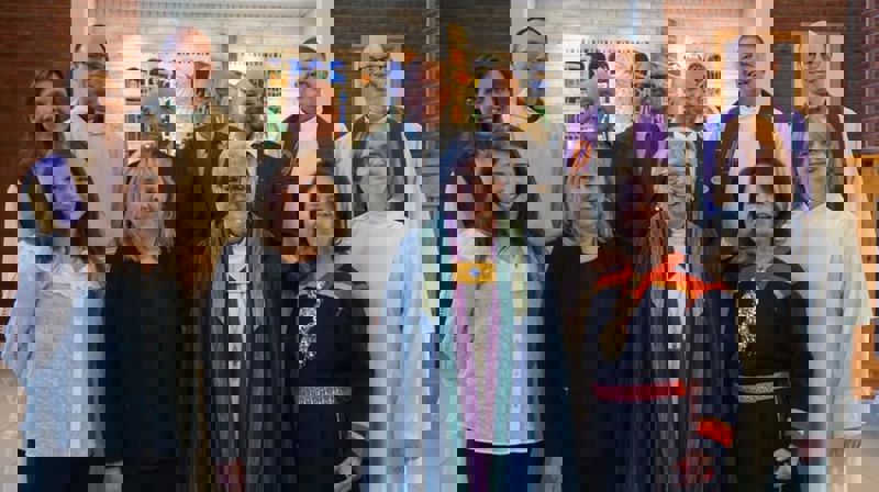 De medvirkende under visitasgudstjenesten