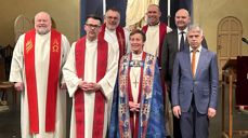 F.v.: Frank Skofteland, Alain Fassotte, Terje Høyland, Anne Lise Ådnøy, Tor Magne Nesvik, Thomas Dale og Joar Haga.