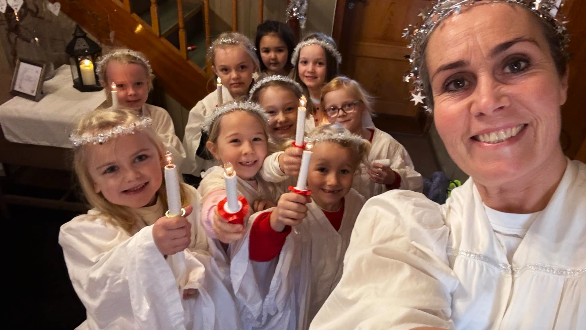 I likhet med svært mange andre menigheter har Falnes menighet på Karmøy og menighetspedagog Agnete Sæle Stave hatt julevandringer for barnehager og 1. klasser i kirken. Foto: Falnes menighet