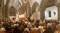 Jubileumsbåten var på plass i Domkirken, med de aller fleste menighetene representert på seilet.