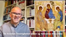 Bildet som illustrerer treenigheten aller best, er Rublevs treenighetsikon, synes Theiss. Foto: Skjermdump fra Youtube