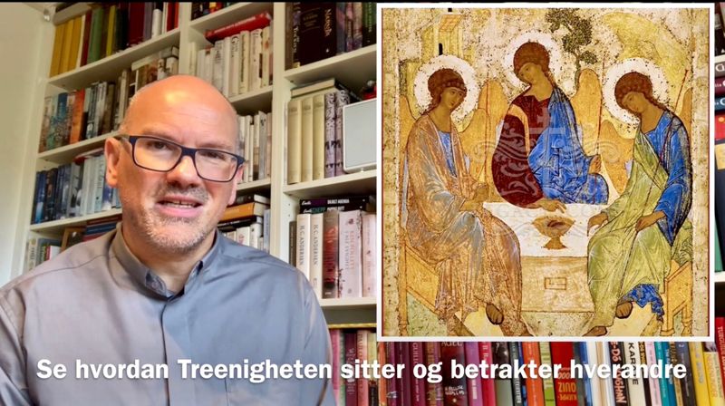 Bildet som illustrerer treenigheten aller best, er Rublevs treenighetsikon, synes Theiss. Foto: Skjermdump fra Youtube