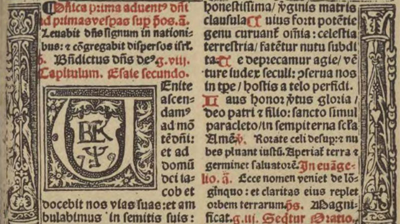 Utsnitt fra Breviarium Nidrosiense. Foto: Nasjonalbiblioteket