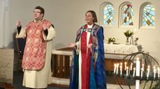 Sokneprest Leif Hadland og biskop Anne Lise Ådnøy.