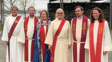 Asbjørn Finnbakk, Geoffrey A. Holtmann, Anne Lise Ådnøy, Liv Helene Austbø, Tomas Mjelde Røsbakk og Mona Dysjeland Gjesing. Foto: Grødem menighet