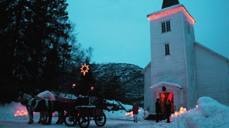 Nedstrand kirke, som feirer 150 år i 2018. Foto: Janne Eide