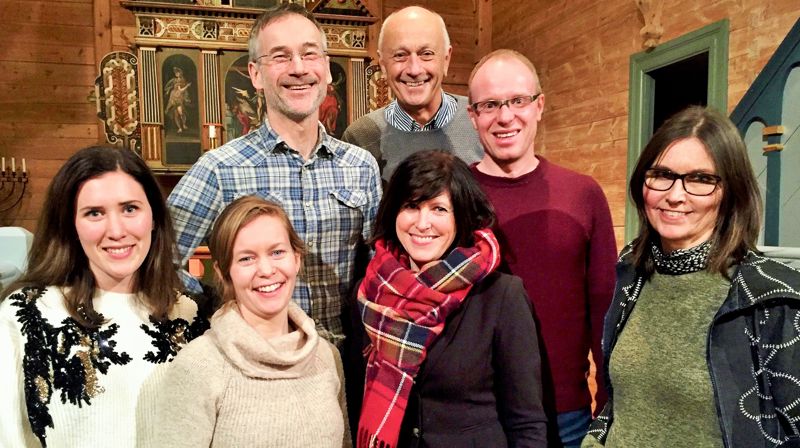 Jubileumskomiteen: Bak fra venstre: Dag Tormod Milje, Arne Jon Myskja, Åge Baustad. Foran f.v.:  Ingvild Rørtveit Myklebust, Åsne Breidablik Hustoft, Marianne Losnegård og Janne Eide.