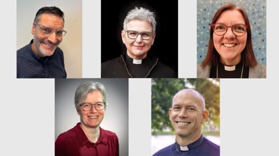 Øverst fra venstre: Vidar Mæland Bakke, Sandnes, Stephanie Dietrich, Oslo, Grethe Lystad Johnsen. Nederst fra venstre: Karen Margrete Eikenes Mestad og Tor Magne Nesvik. Foto: Stavanger bispedømme / Den norske kirke