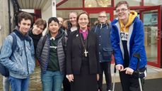 Det ble et godt møte mellom biskop Anne Lise og konfirmantene i Bjerkreim.