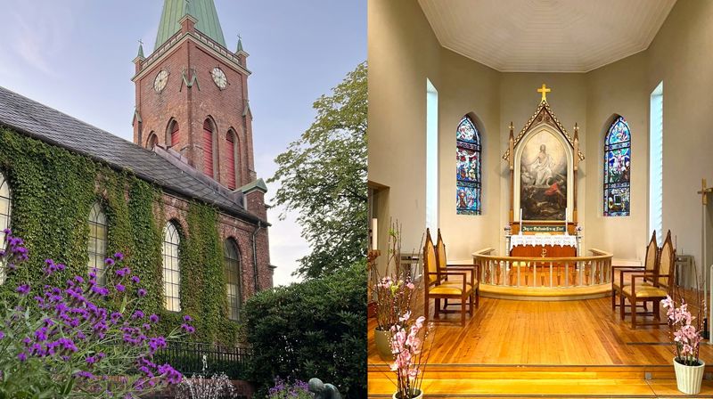 Vakre Sandnes kirke ligger i byens sentrum.