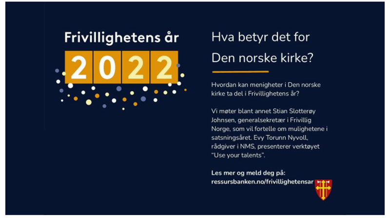 Webinar: «Frivillighetens år 2022 – hva betyr det for Den norske kirke?»