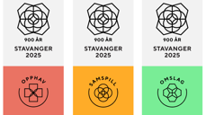 Logoen for hele jubileumsfeiringen er laget med utgangspunkt i glassvinduene i domkirken.