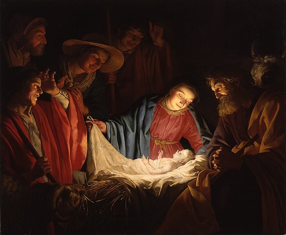 "Hyrdenes tilbedelse" av  Gerard van Honthorst fra 1622