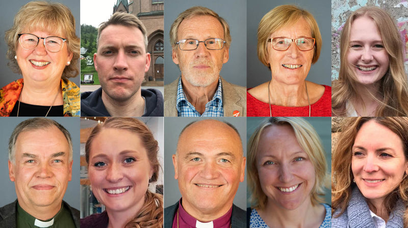 Her er det nye rådet. Øverst fra venstre: Lill-Tone Grahl Jacobsen, Morten Løberg Strand, Arild Mikkelsen, Anne Helene M. Gjone, Inga S. Dekko. Nederst fra venstre: Jo Hedberg, Heidi Nordkvelde, Biskop Jan Otto Myrseth, Linn S. Hummelvoll, Brooke Bakken.