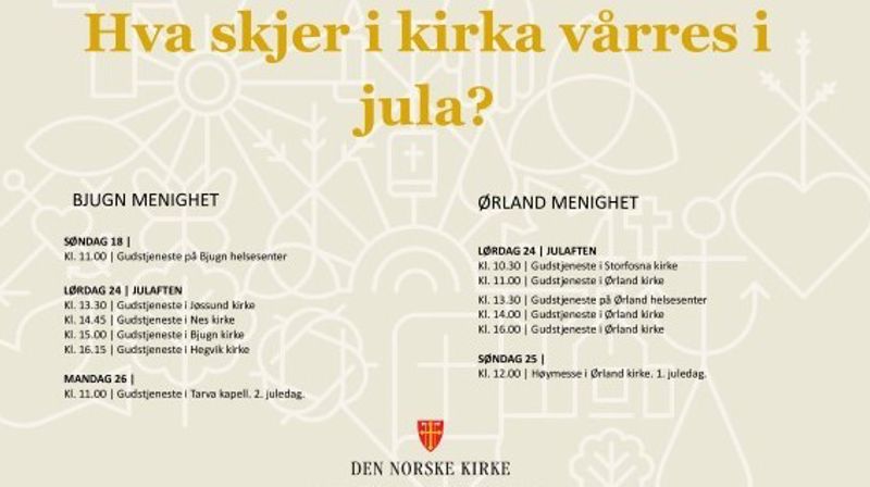 Hva skjer i kirkene vårres i jula?