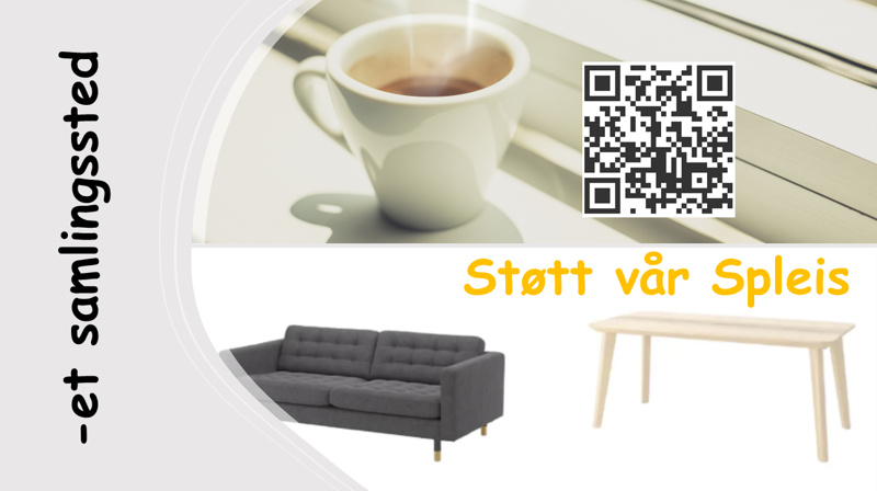 Sofa og bord i foajeen