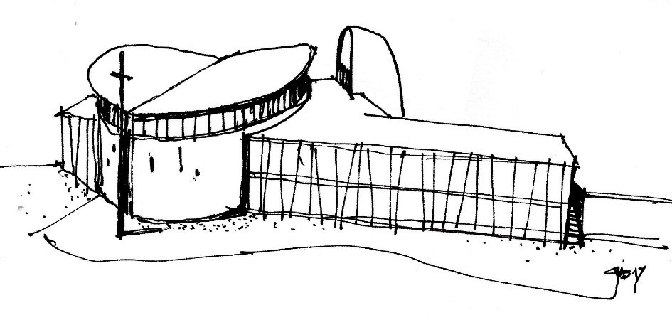 Illustrasjon ny kirke - Sivilarkitekt Ove Morten Berge