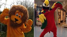 Papegøyen og løva klar for sprell!