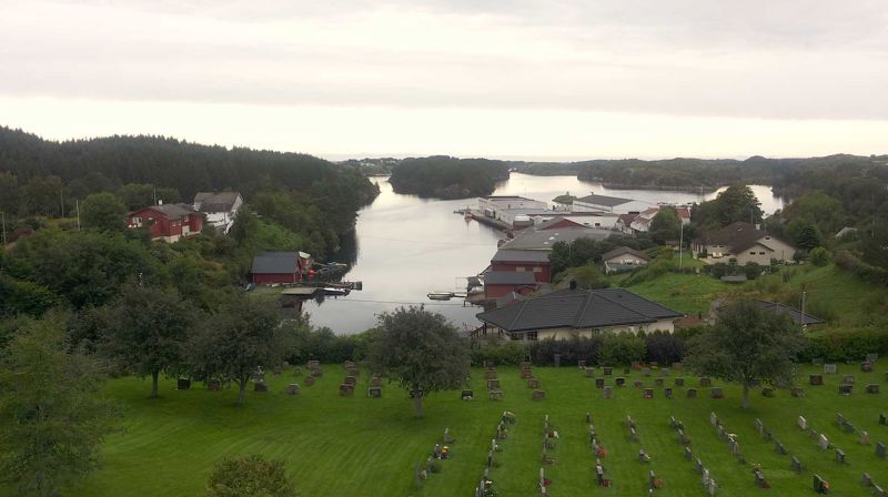 Utsikt frå kyrkjetårnet i Hordabø. Foto: Sølvi Helen Kvalheim Mjøs.