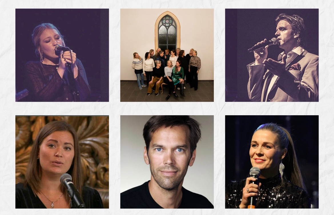 Artistene som bidrar på innsamlingskonserten.