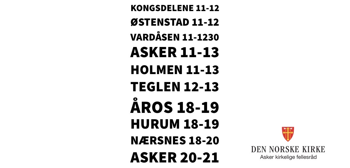 Åpne kirker i Asker