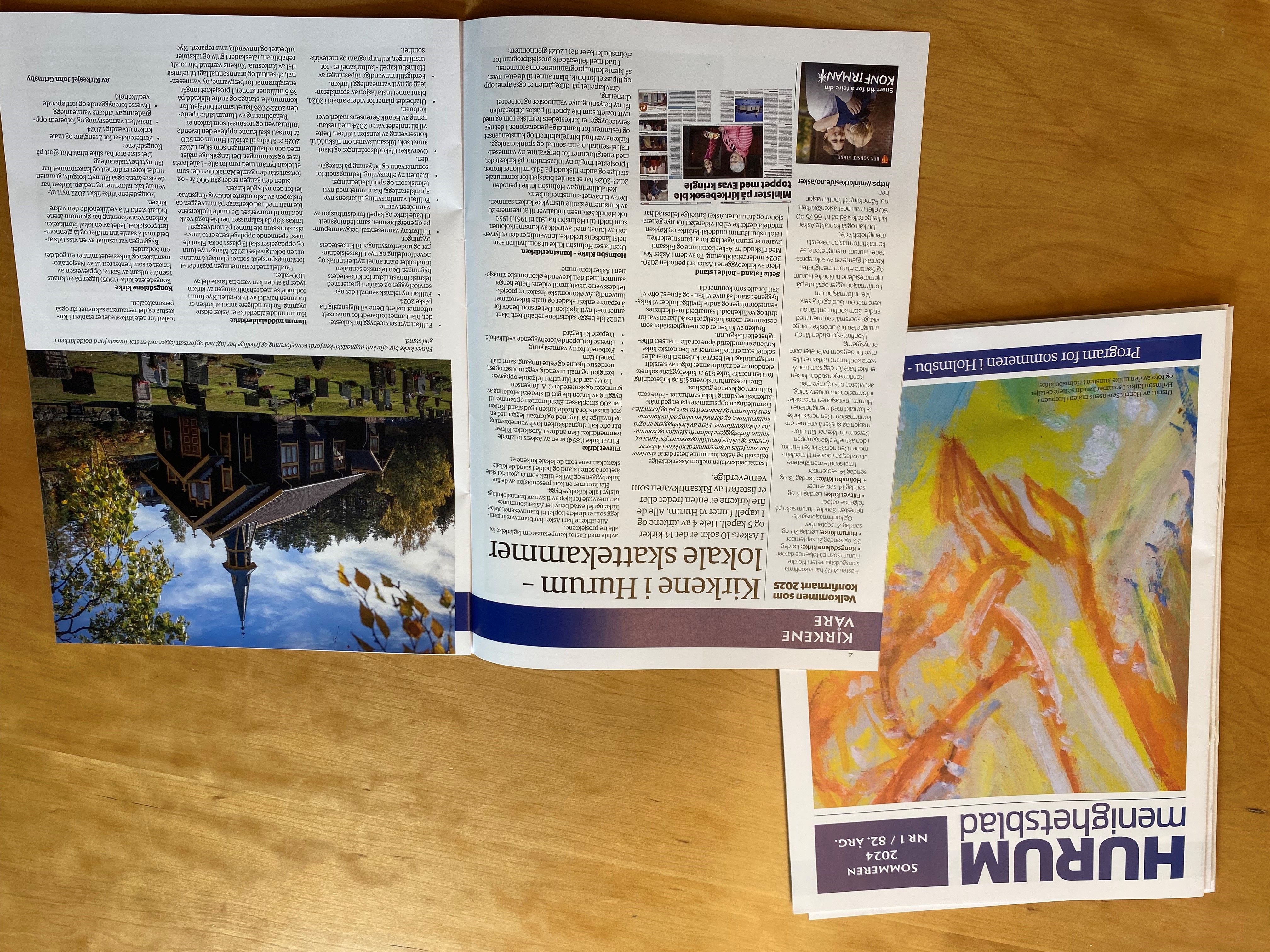 Hurum menighetsblad gis ut to ganger i året.