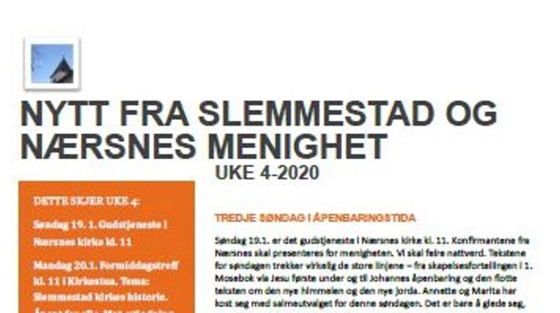 Nyhetsbrev uke 4