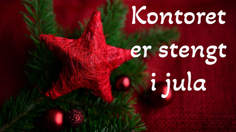 Kontoret er stengt i jula