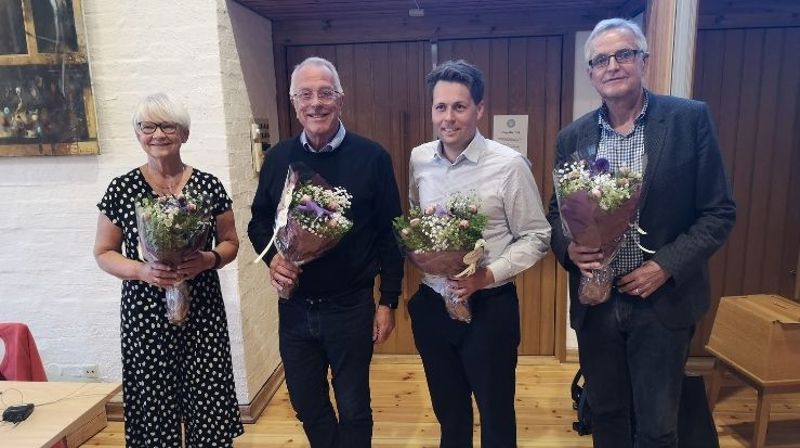 F.v. Bjørg Sveinall Øgaard - leder i fellesrådet, Ivar Hanestad – nestleder i styret i Akasia, Tor Andre Ljosland - styreleder i Akasia og Jan Arthur Hammer – administrerende direktør i Akasia.