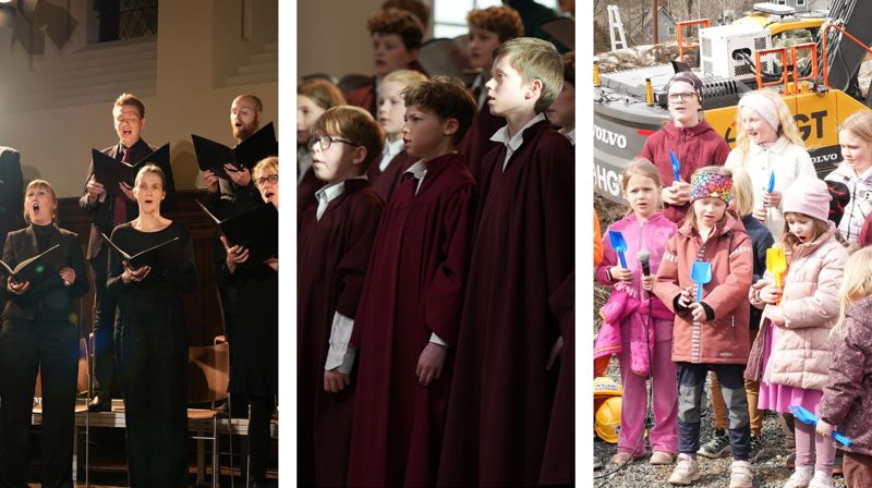 Har du lyst å begynne i kor har du et bredt utvalg! Her er noen eksempler: Bergen domkor, Fridalens guttekor og barnekoret i Sædalen.