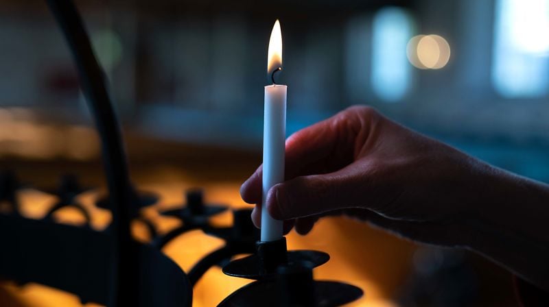 Det kan gjera godt å tenna eit lys i Open kyrkje. Foto: Odd Mehus