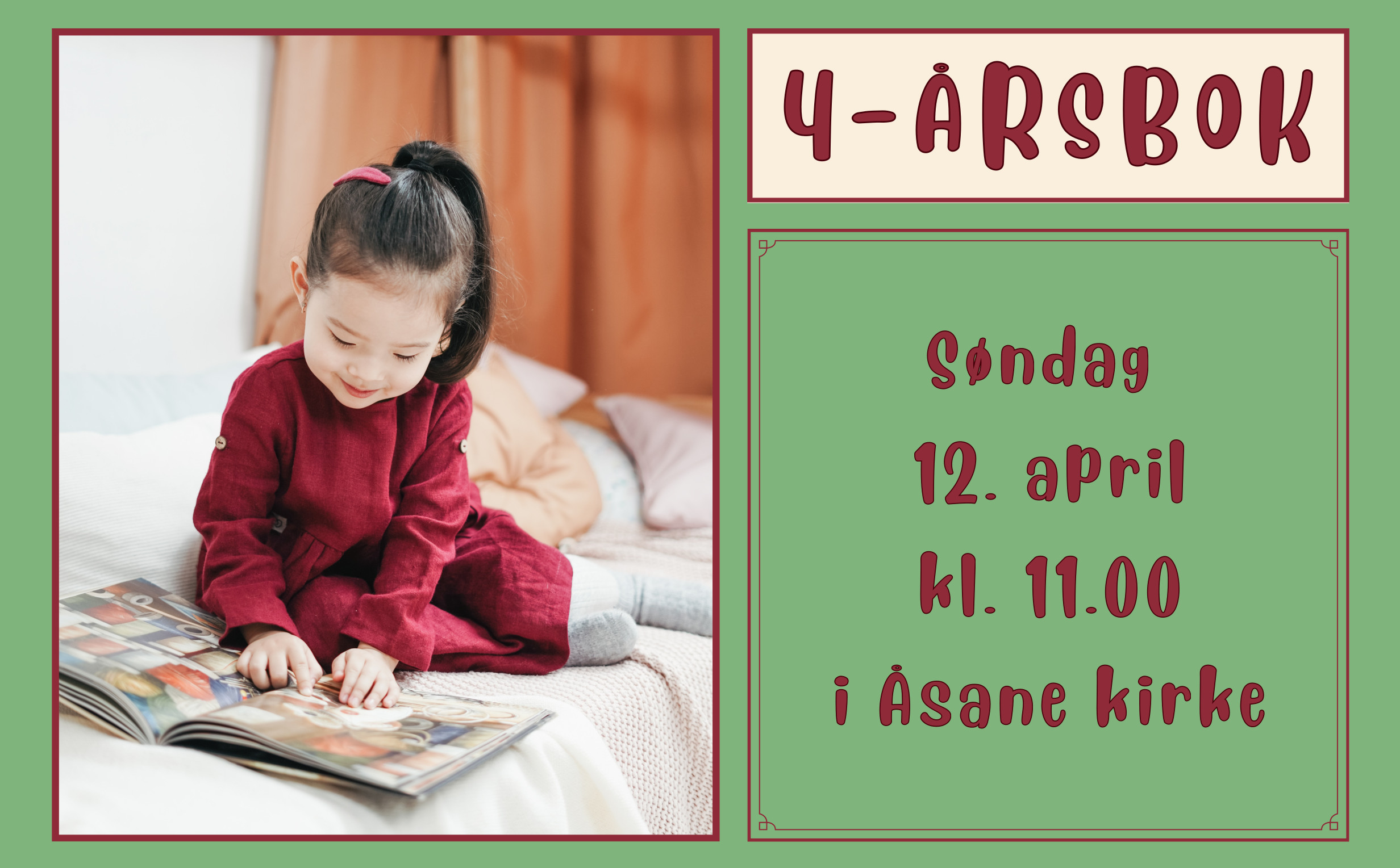 Familiegudstjeneste med 4-årsbokutdeling