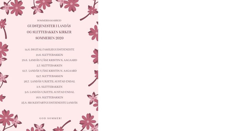 Sommersamarbeid om Gudstjenester