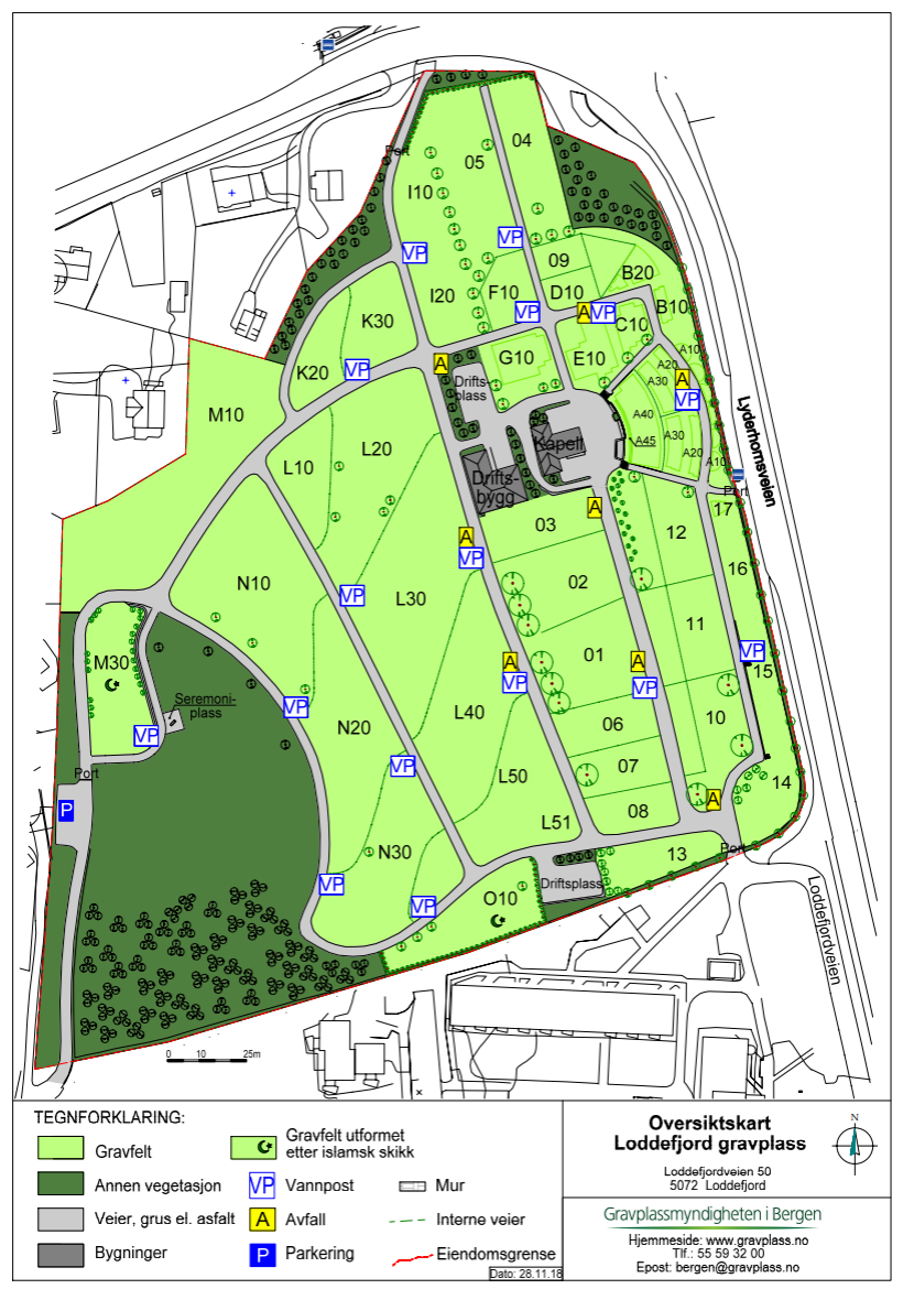 Oversiktsbilde av Loddefjord gravplass